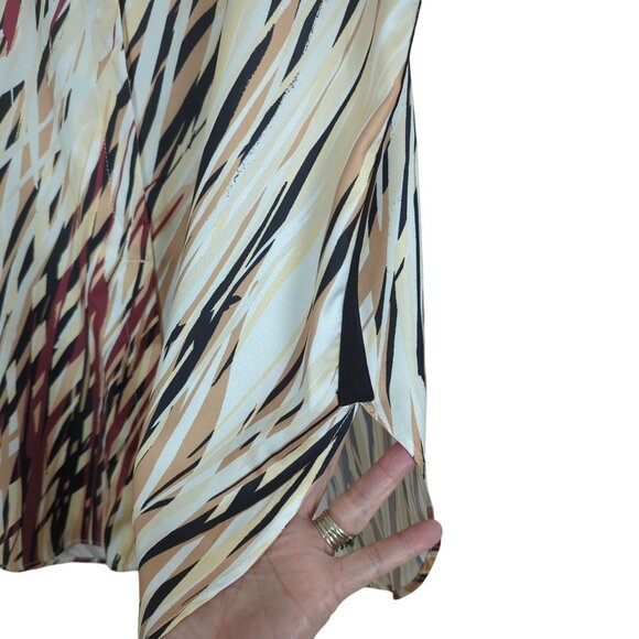 Lysse New‎ York Womens Tunic XL Abstract Print wht grss beige tan Lightweight - Picture 4 of 16